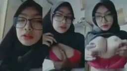 NADIRA Tobrut Hijab Hitam BH Merah Video by TubeV
